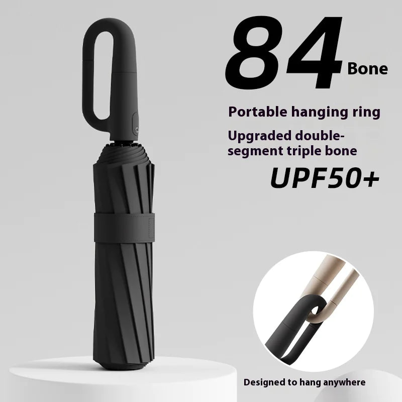 A stylish 84 Frames Ring Buckle Umbrella featuring a unique ring buckle design and durable canopy for reliable rain protection