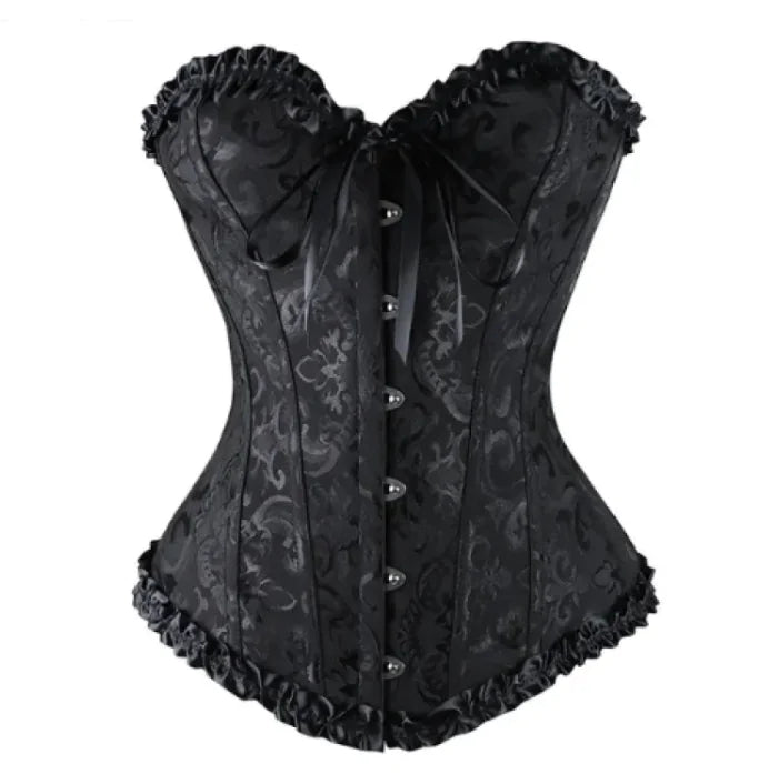 Detailed close-up of a vintage-inspired steampunk corset with brass gears, leather accents, and intricate metal embellishments for a bold, fashionable steampunk costume accessory