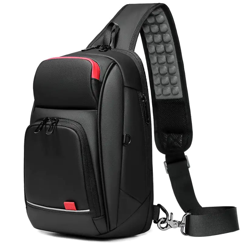 Stylish men's shoulder messenger chest bag with adjustable strap and compact design