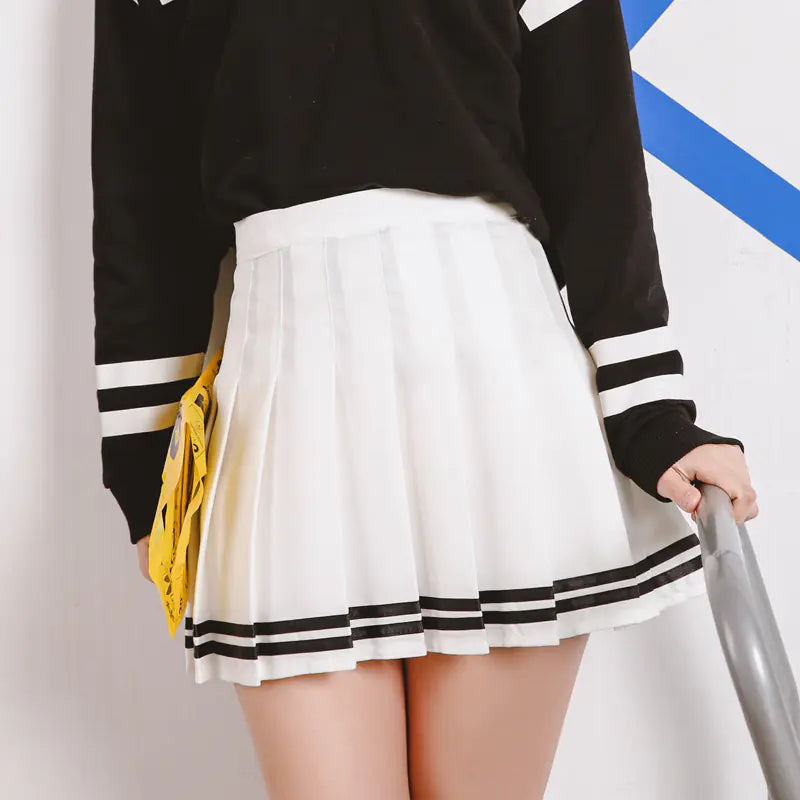 Pleated Skirt, Midi Skirt, Navy Sailor Mini Skirt