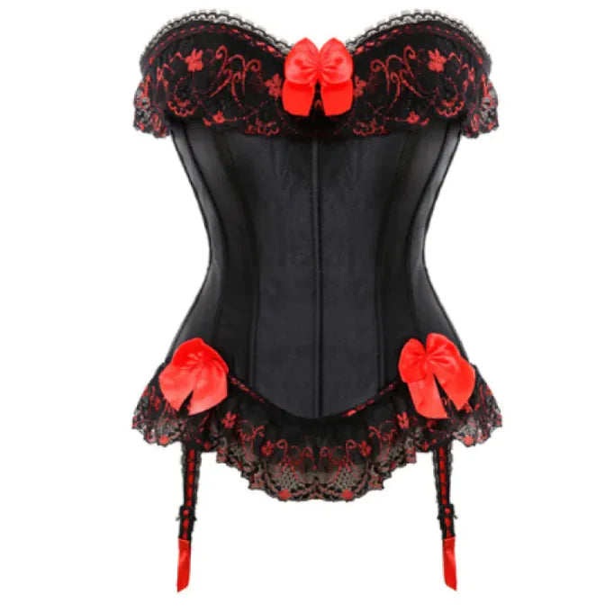Detailed steampunk corset featuring leather, brass buckles, gears, and intricate Victorian-inspired embroidery for a vintage industrial fashion statement