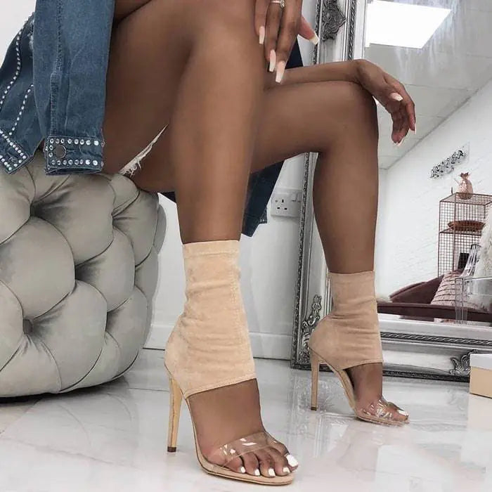 Elegant high stiletto heel back zipper ladies sandals featuring stylish design and comfortable fit