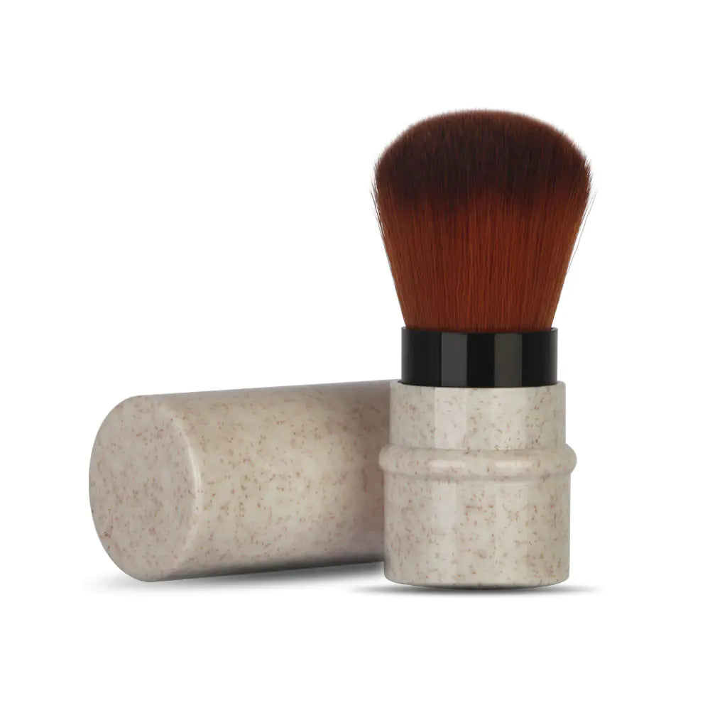 Portable Marble Pattern Blush Retractable Brush