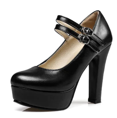 Elegant women's summer high heels with waterproof Mary Jane design and stylish comfort