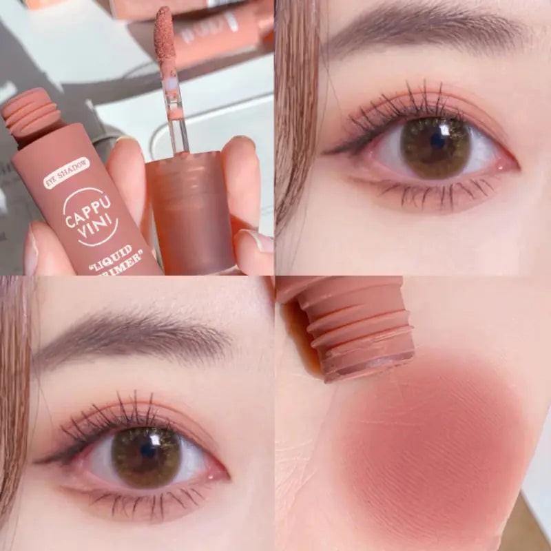 Cream blush being gently blended on a model's cheek to create a natural, radiant contour with a seamless finish