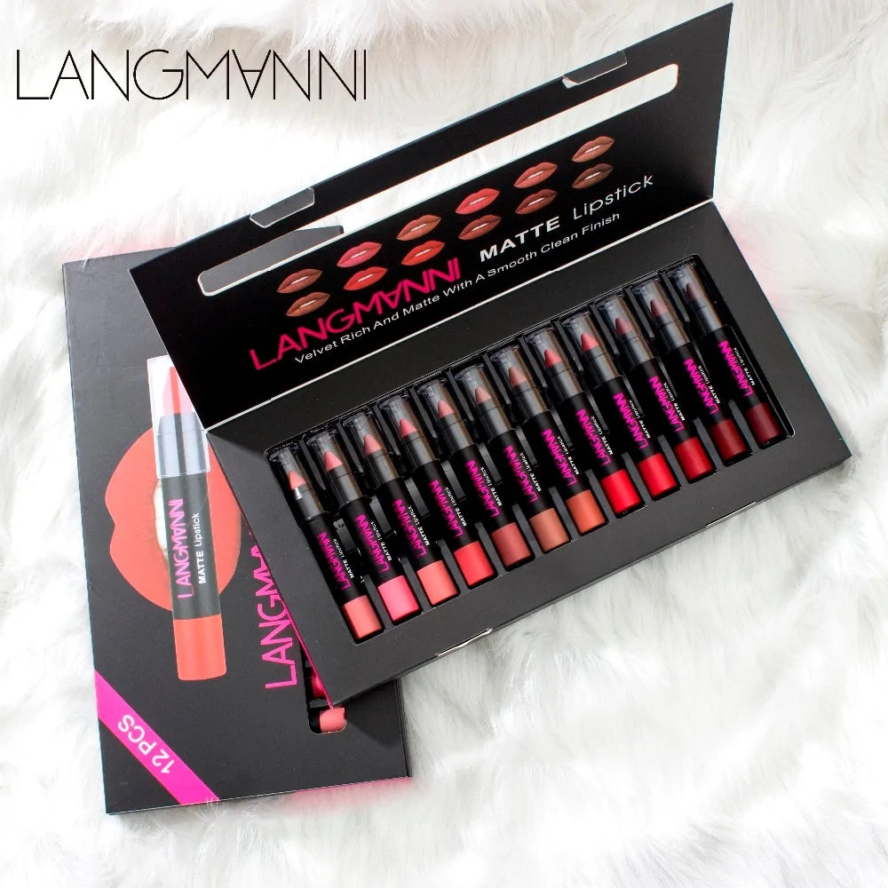 A comprehensive 12-piece makeup set including brushes, palettes, and accessories for professional beauty application