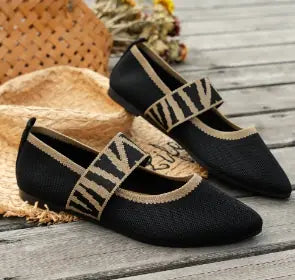 Chic women's flat shoes with shallow mouth design, soft inner cloth, and stylish Viscose craft in black and gray colors