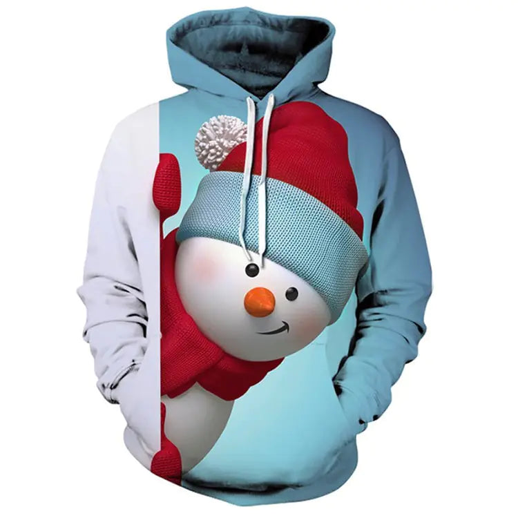 A stylish digital printed casual hooded pullover sweater with vibrant design and comfortable fit for everyday wear