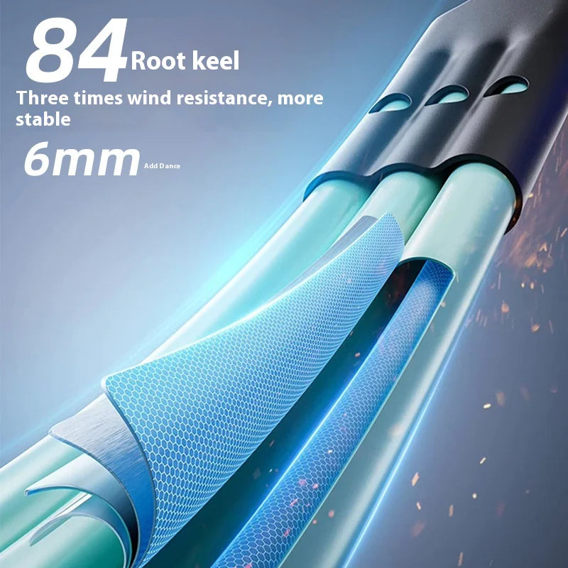 A stylish 84 Frames Ring Buckle Umbrella featuring a unique ring-shaped buckle and vibrant canopy design for fashionable rain protection