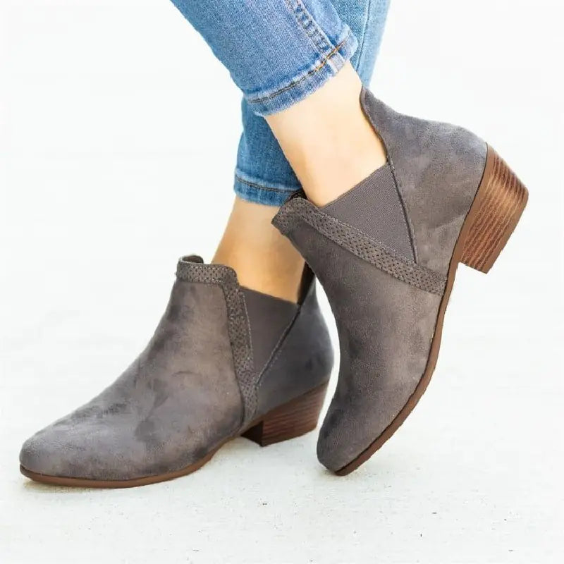 Leopard print chunky heel round toe Martin boots with stylish, bold design and durable leather material