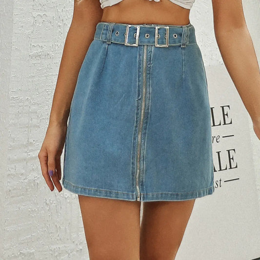 Denim Washed Mini Skirt