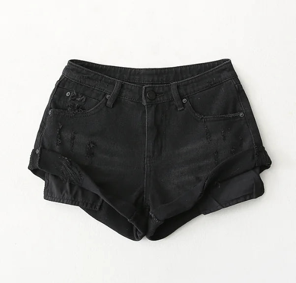 Low-Waist Denim Shorts