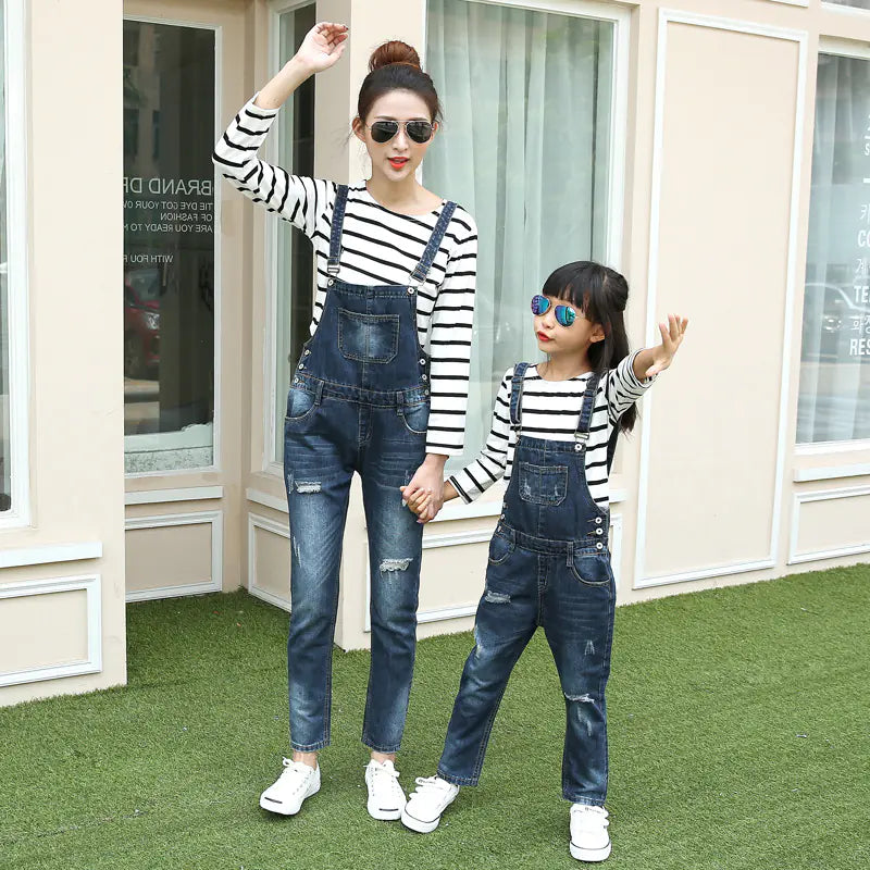 Fashionable Denim Overalls for Moms and Kids 2020