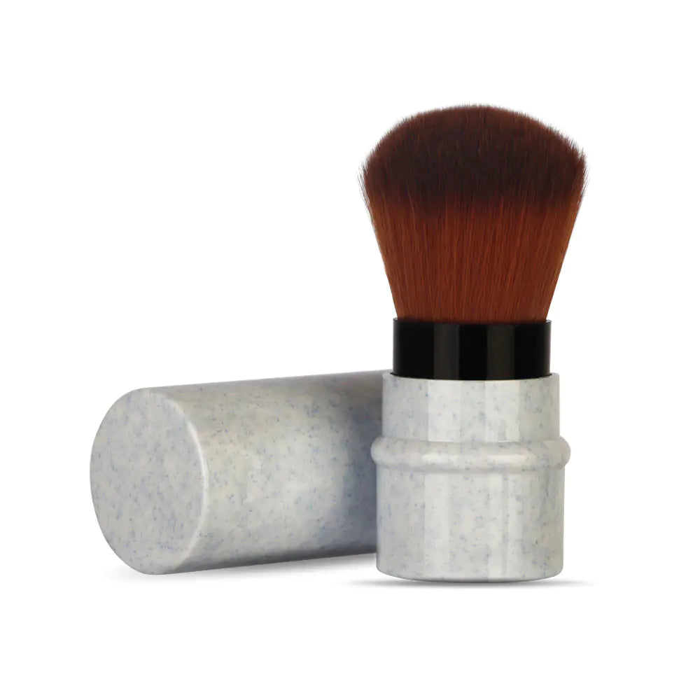 Portable Marble Pattern Blush Retractable Brush