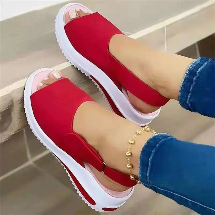 Elegant cool women's fish mouth sandals featuring thick wedge heels for stylish comfort and trendy summer wear