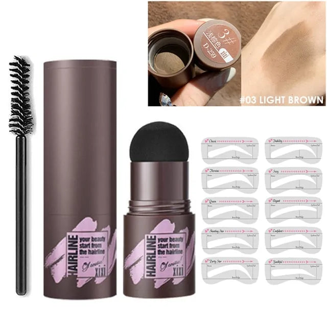 A comprehensive reusable eyebrow makeup kit featuring eco-friendly tools, various shades, and precision applicators for perfectly defined, customizable eyebrows
