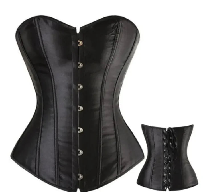 A detailed steampunk corset featuring intricate brass gears, leather accents, and vintage Victorian-inspired design