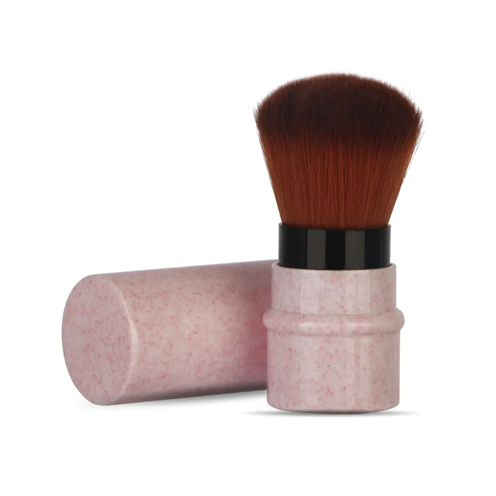 Portable Marble Pattern Blush Retractable Brush