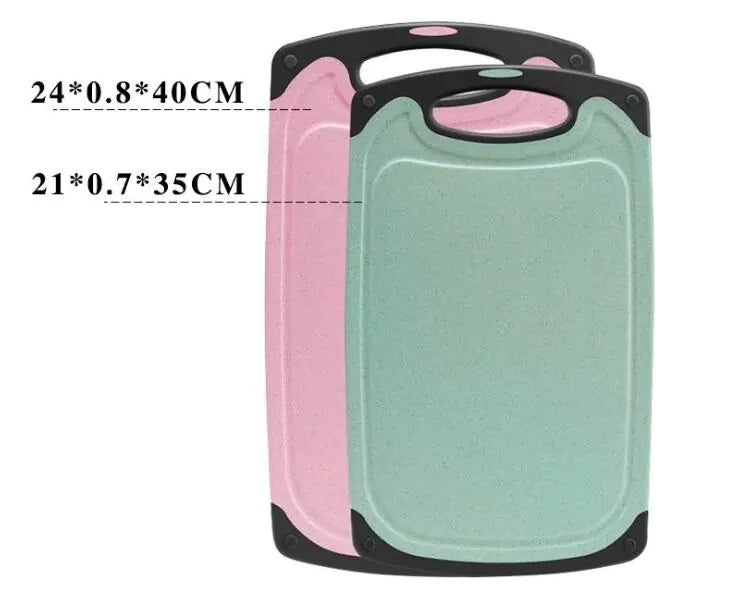 Eco-friendly wheat straw cutting board featuring nano silver antibacterial technology for hygienic food preparation