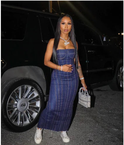 Denim Tube Top Dress