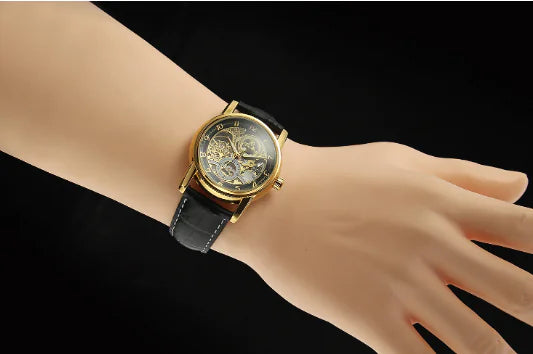 Artisan Transparent Timepiece with showcasing automatic mechanical movement visible through the transparent dial