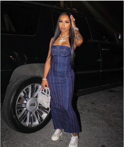 Denim Tube Top Dress