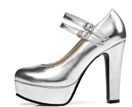 Elegant women's summer high heels featuring waterproof Mary Jane design with stylish straps