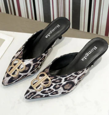 Elegant beige leopard print pointed toe stilettos designed for comfort and style