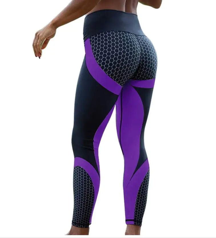 Comfortable women's yoga fitness leggings designed for gym workouts and running, featuring a stretchy, breathable fabric for optimal movement and support during exercise routines