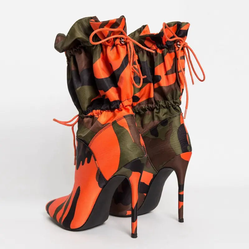 Elegant mid-calf high heel pointed toe boots for women, stylishly perfect for fall and winter fashion statements
