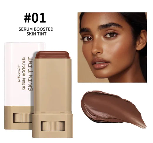 A close-up of the glowing, creamy glow blush stick and its vibrant pink hue for radiant, natural makeup looks