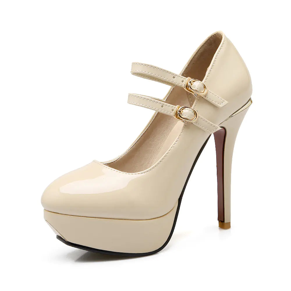 Elegant women's summer high heels in waterproof Mary Jane style, perfect for sunny days and rainy weather
