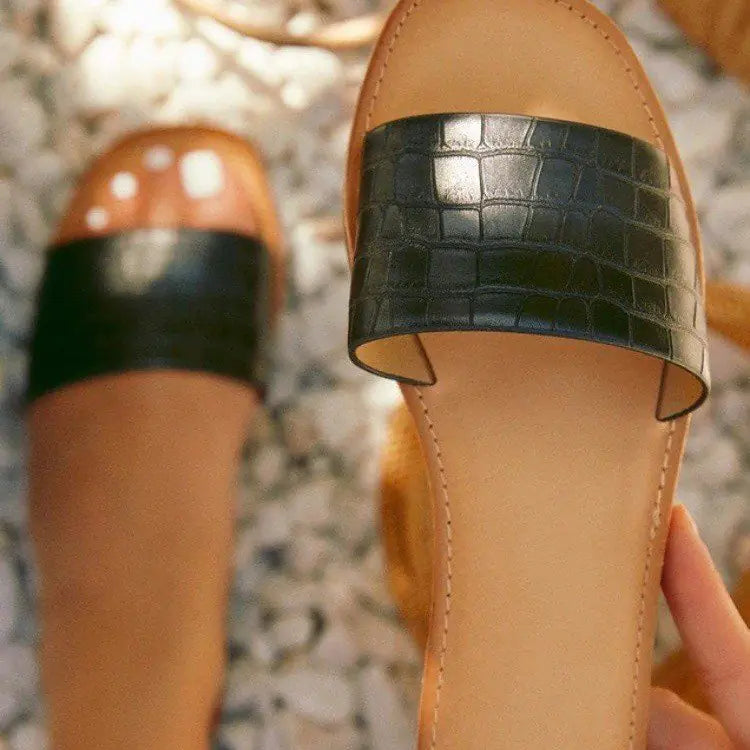 Elegant Roman Check Women's Square Toe Sandals featuring stylish design and comfortable fit, perfect for summer casual wear