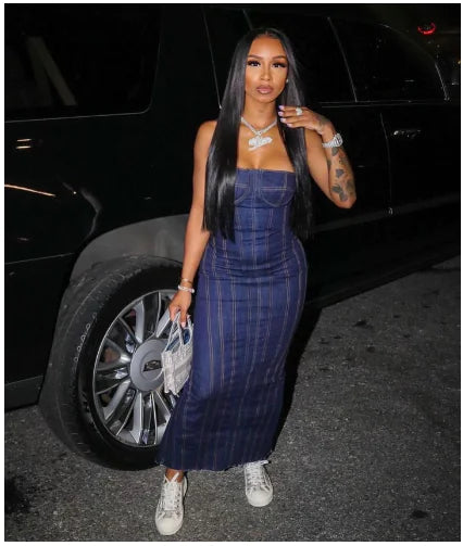 Denim Tube Top Dress