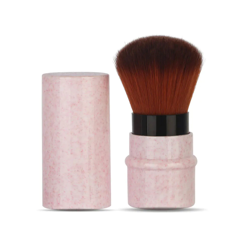 Portable Marble Pattern Blush Retractable Brush