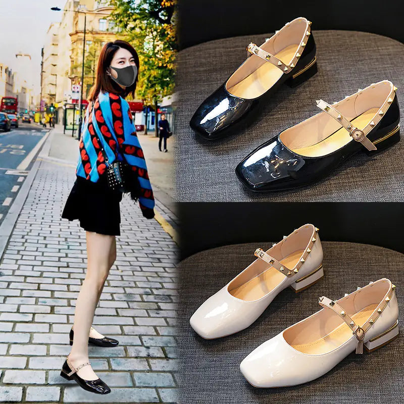 Elegant women's casual chunky heel Mary Jane shoes with strap and rounded toe design, perfect for everyday stylish wear in 2020
