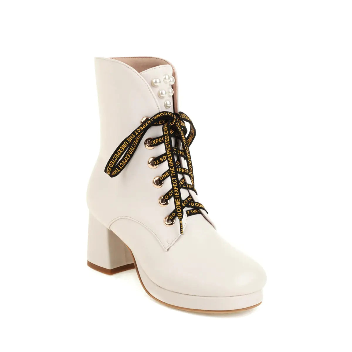 Stylish women's high-heeled Martin boots with thick soles, perfect for fall and winter weather