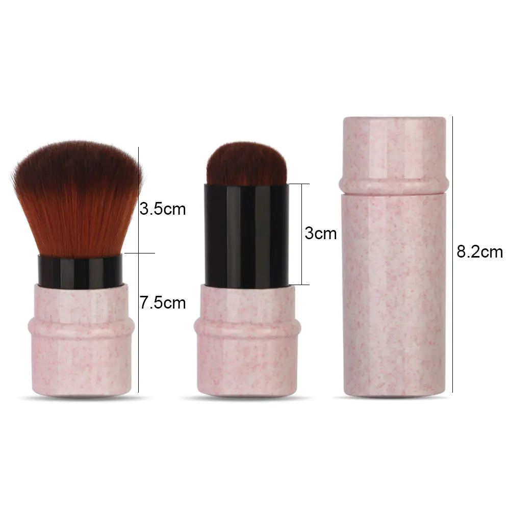 Portable Marble Pattern Blush Retractable Brush
