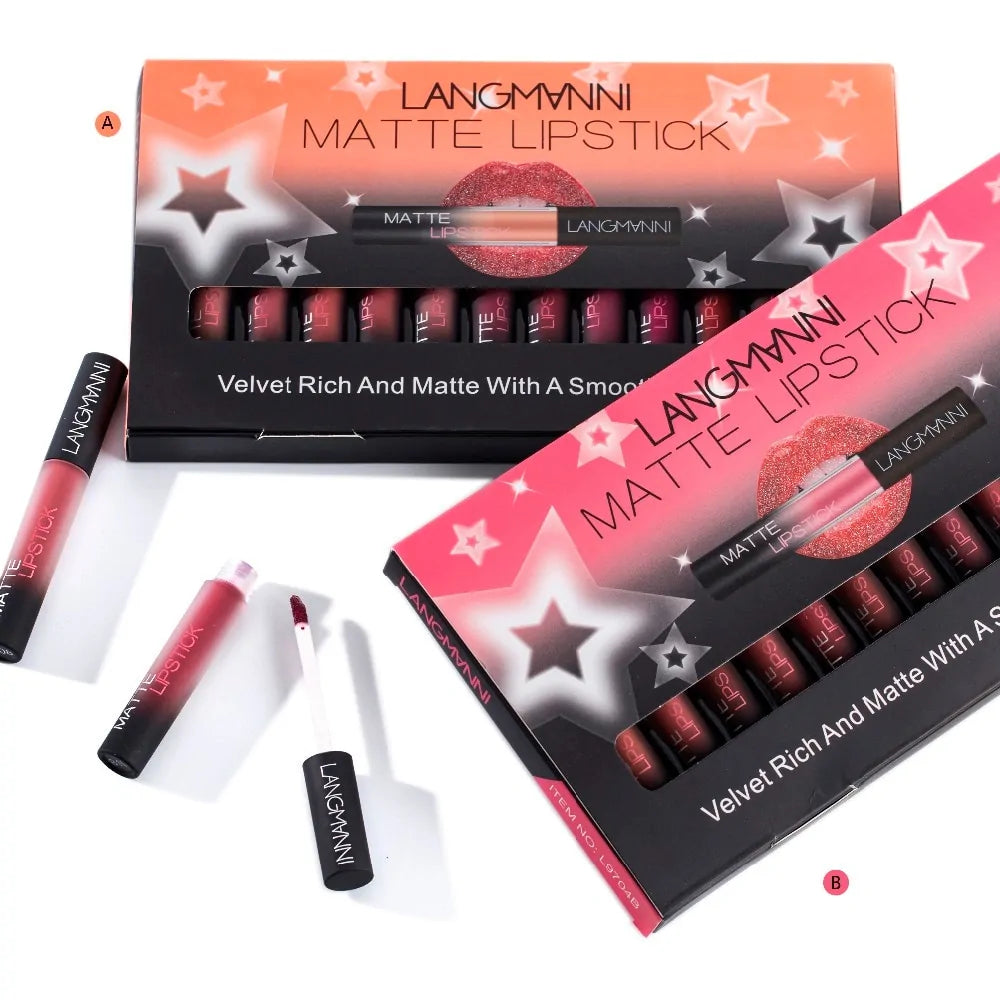 A comprehensive 12-piece makeup set including brushes, palettes, and accessories for a complete beauty look