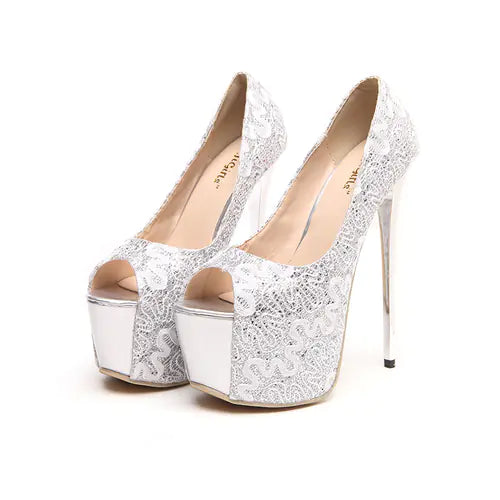 Stylish new women's waterproof platform peep-toe heels with durable sole and trendy design