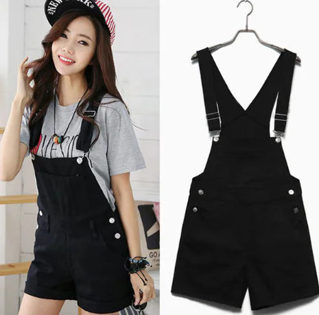 Sweet Candy Color Camisole Denim Overalls for Women