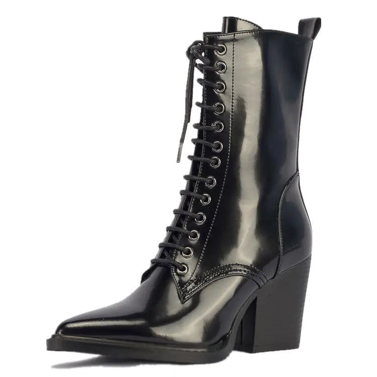 Elegant women's Martin boots featuring pointed toes, high heels, and sleek leather ankle design for stylish everyday wear