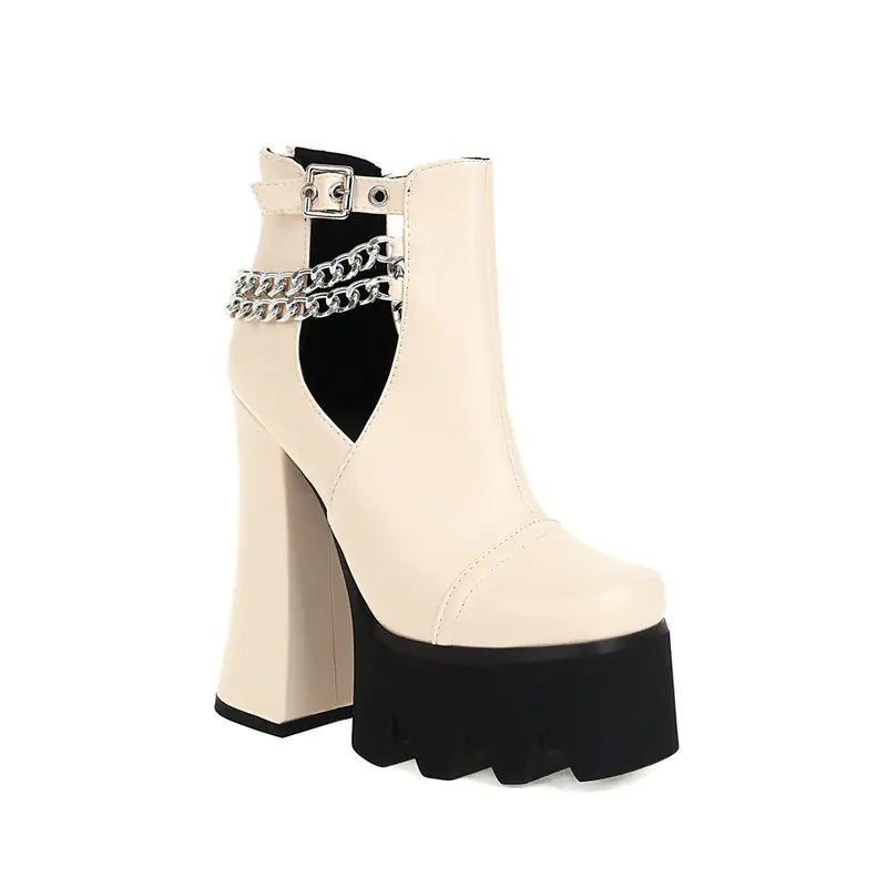 Women's super high heel chunky fish mouth sandals featuring open toe design and stylish strap details for trendy summer footwear