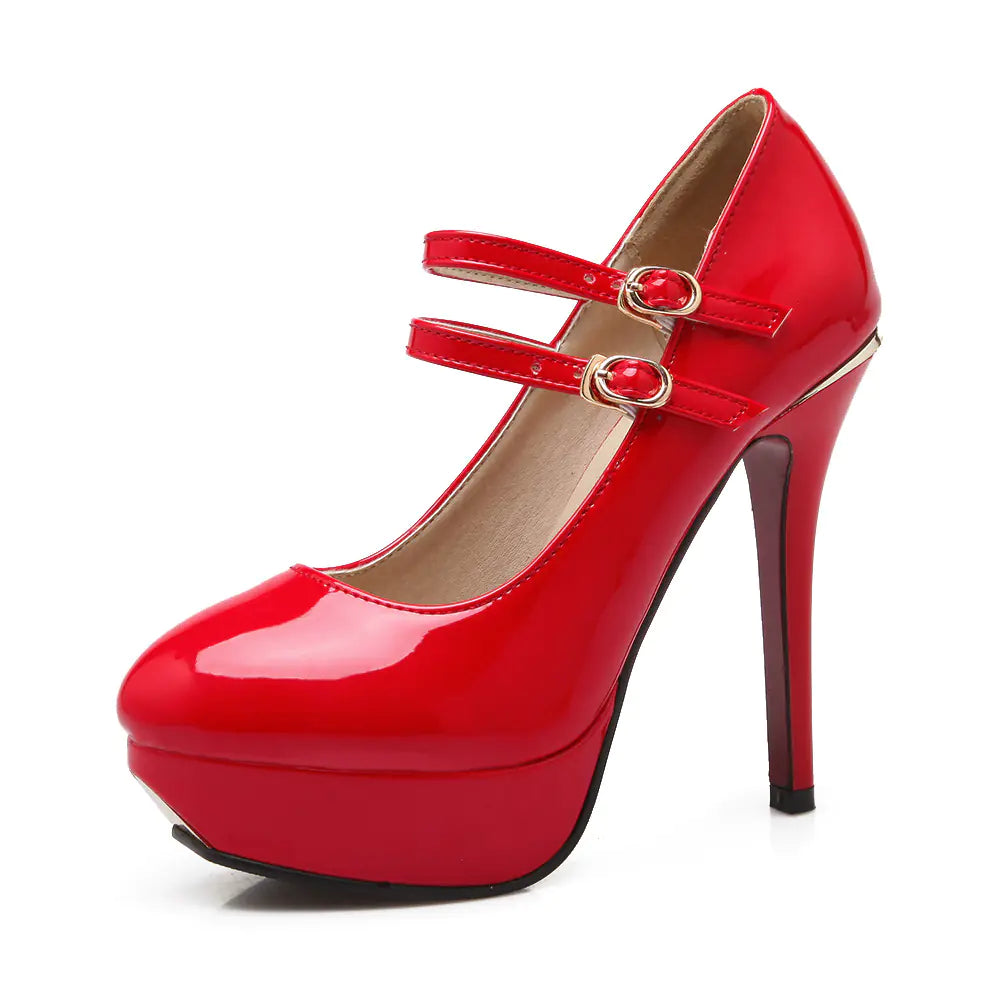 Elegant women's summer high heels featuring waterproof Mary Jane design with stylish straps and comfortable soles for sunny days