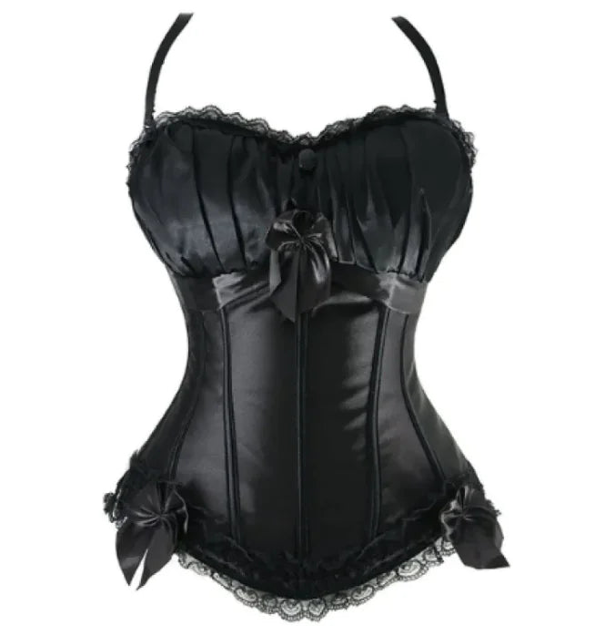 Vintage-inspired steampunk corset featuring intricate brass gears, leather accents, and Victorian-era detailing for a bold, fashionable look