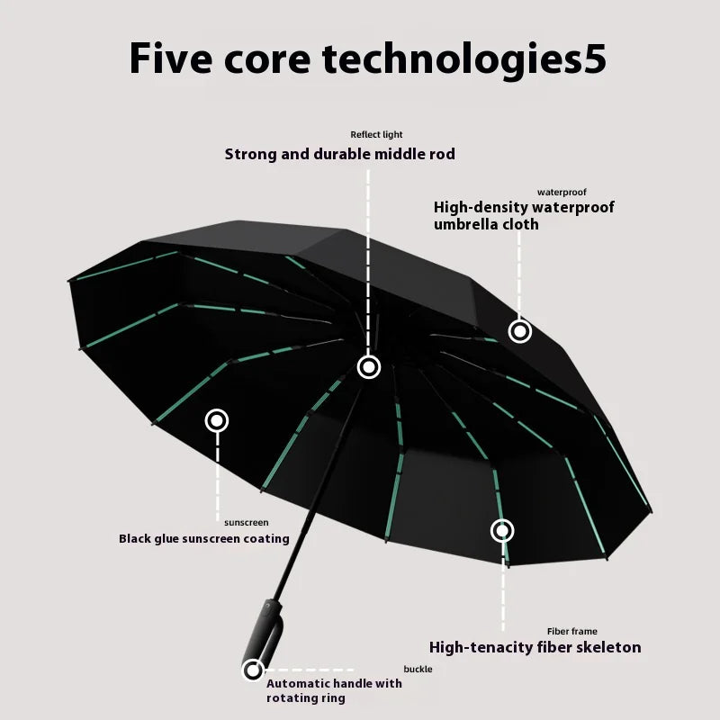 An elegant 84 Frames Ring Buckle Umbrella featuring a stylish design with a sturdy ring buckle, perfect for rainy days and fashionable outings