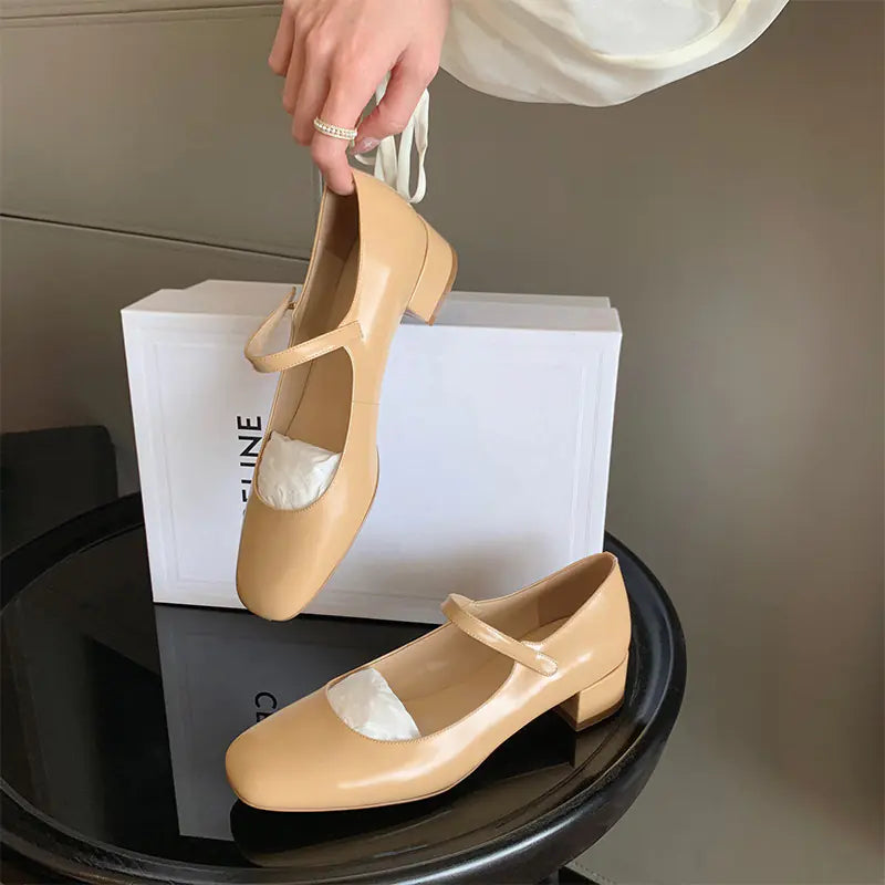 Elegant Studiolee 2025 Spring Women's Mary Jane Block Heels with stylish strap design and comfortable block heel for versatile spring fashion footwear