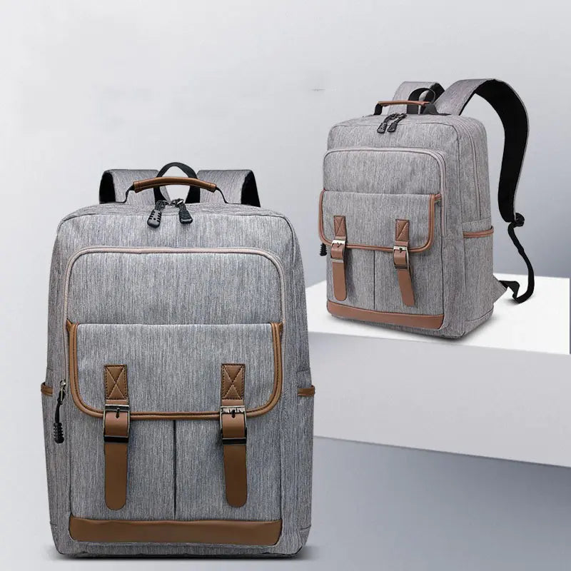 Spacious unisex travel and laptop backpack featuring organized interior with zipper pouch and cell phone pocket