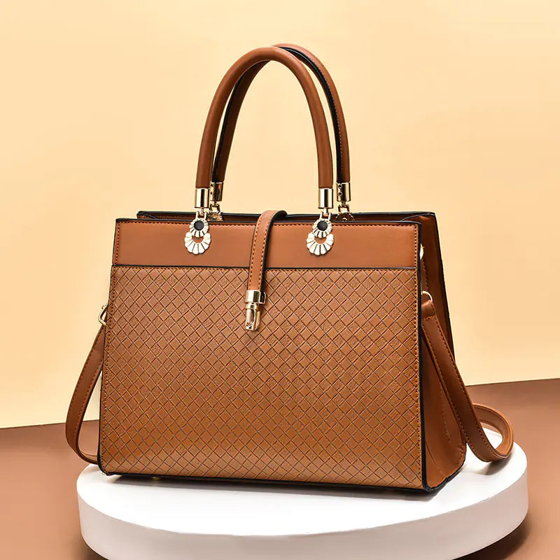 Navy blue crossbody bag for women with high-quality PU material and versatile plain pattern