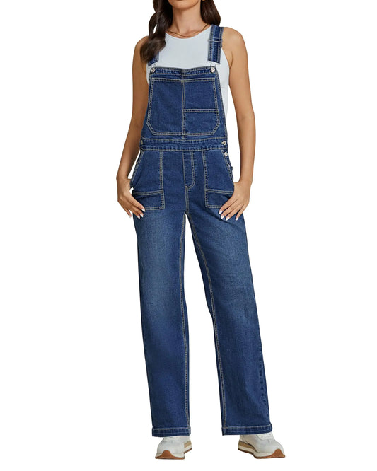 luvamia Blue Overalls Women Denim Overalls for Women Loose Fit Plus Size Jean Overalls for Women Straight Leg Denim Overalls Womens Overalls Jean Classic Blue Size X-Large US Size 16 to Size 18